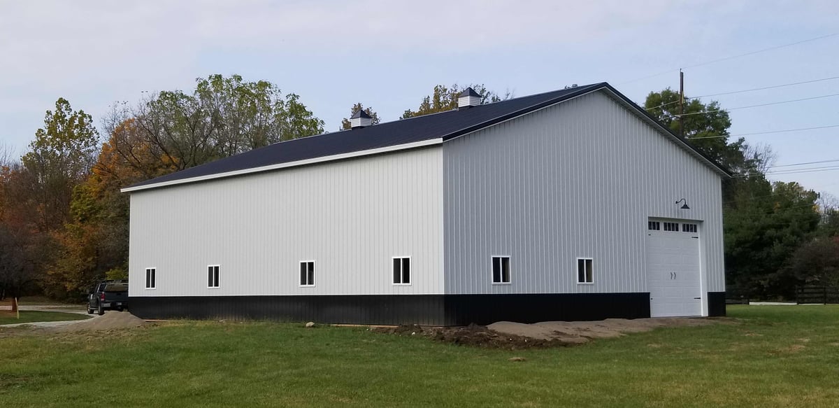 Black Ash Gray Sportsplex Post Frame Pole Barn 50x64x18 Indiana