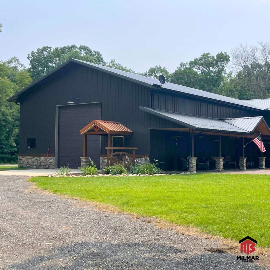 Black Brown Post Frame Home and Garage Shop 2