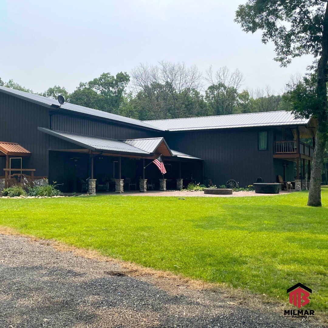 Black Brown Post Frame Home and Garage Shop 3