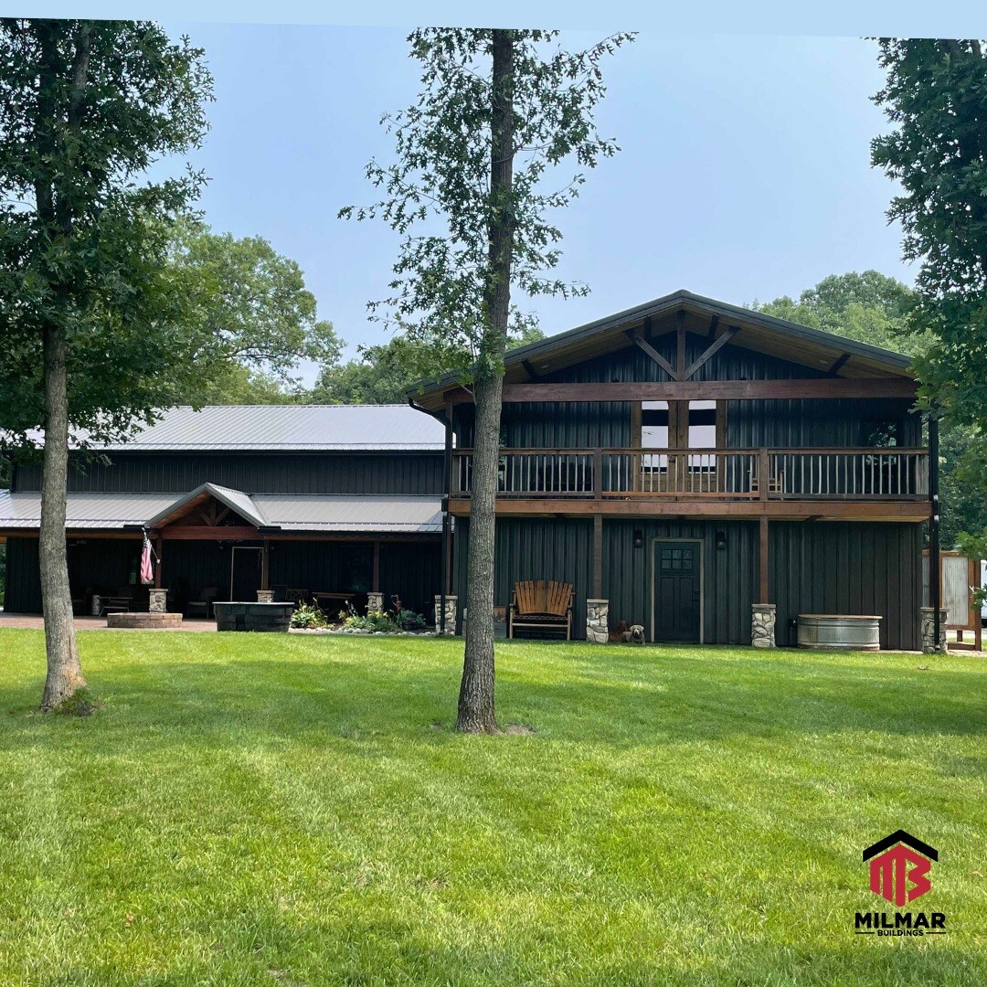 Black Brown Post Frame Home and Garage Shop