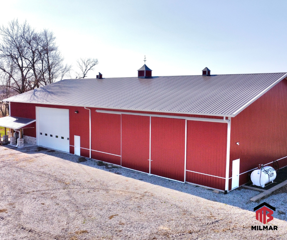 FB Large Machine Shed Ag Barn Post Frame Construction by Milmar Buildings