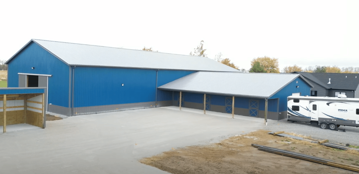 Gallery Blue Charcoal Horse Barn and Arena Milmar Post Frame Building