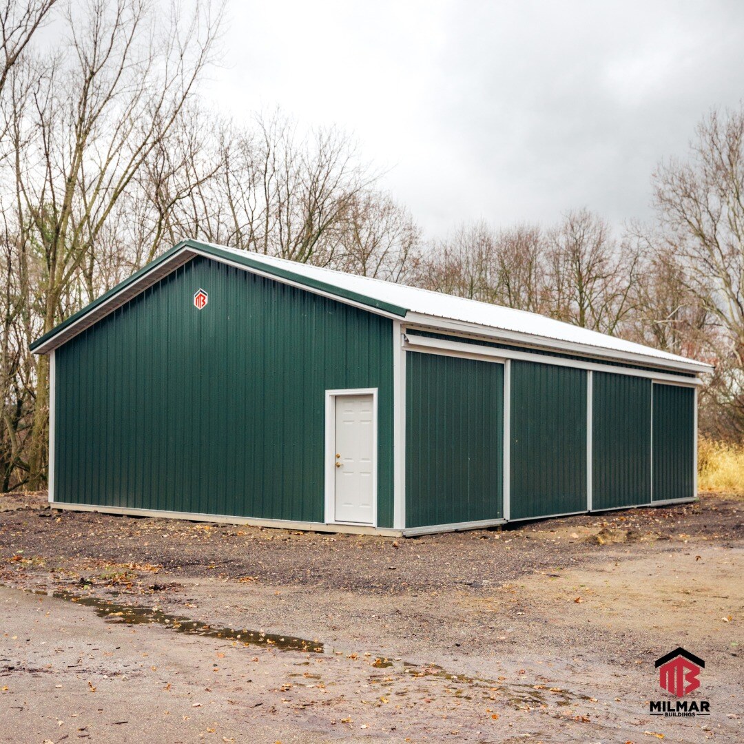 Green White Garage Storage Build Milmar