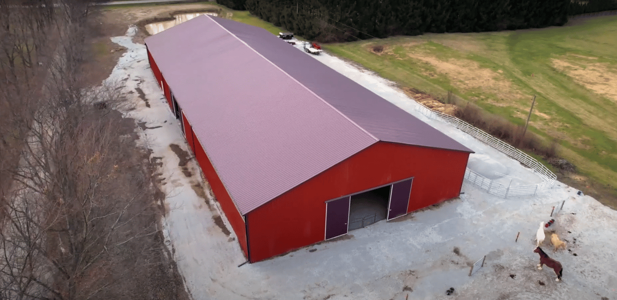 Horse Barn-Arena Red Post Frame 2