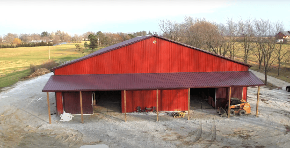 Horse Barn-Arena Red Post Frame