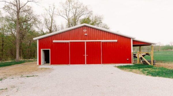 Small Horse Barn Pole Barn Red White