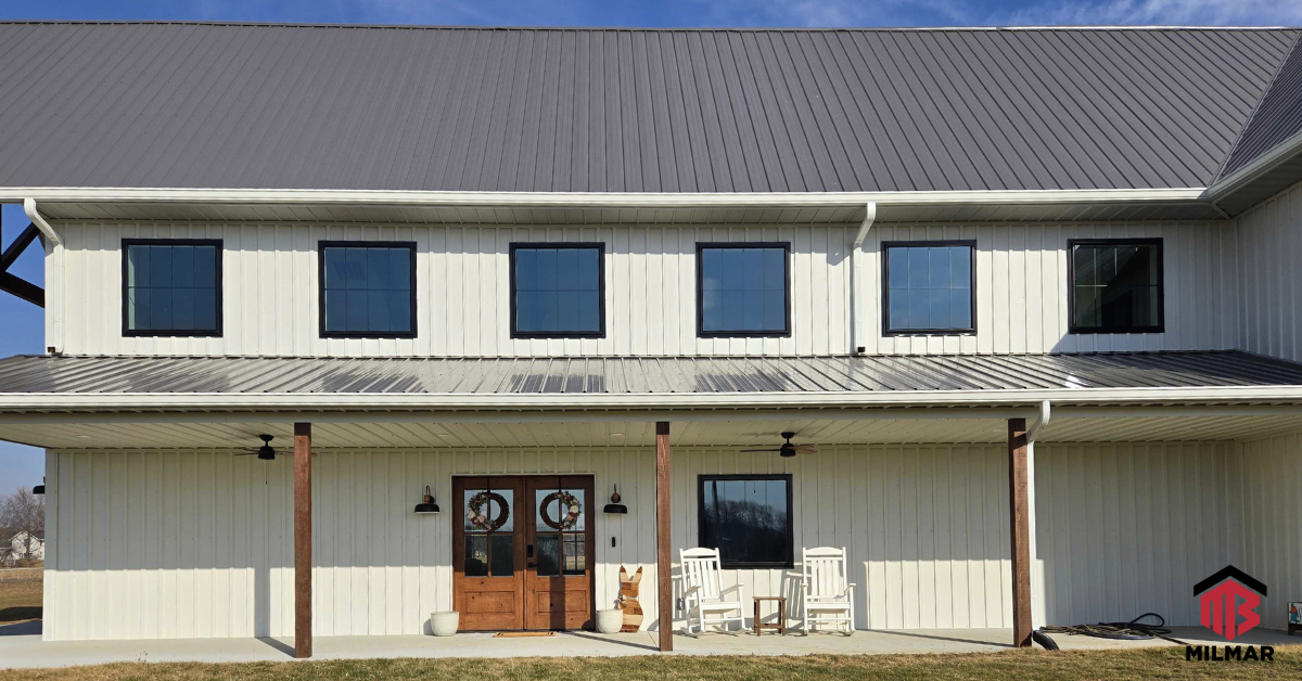 Milmar Buildings Barndo Home with Porch Pendleton, IN