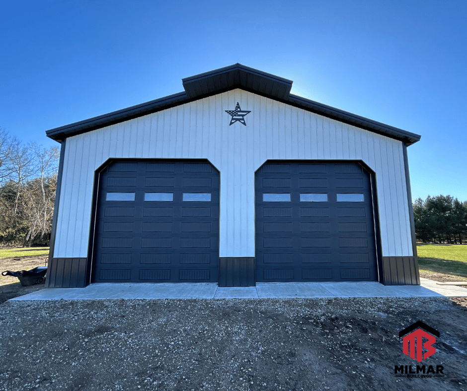 40x64x16 Metal Pole Barn Post Frame Detached Garage Build Plans