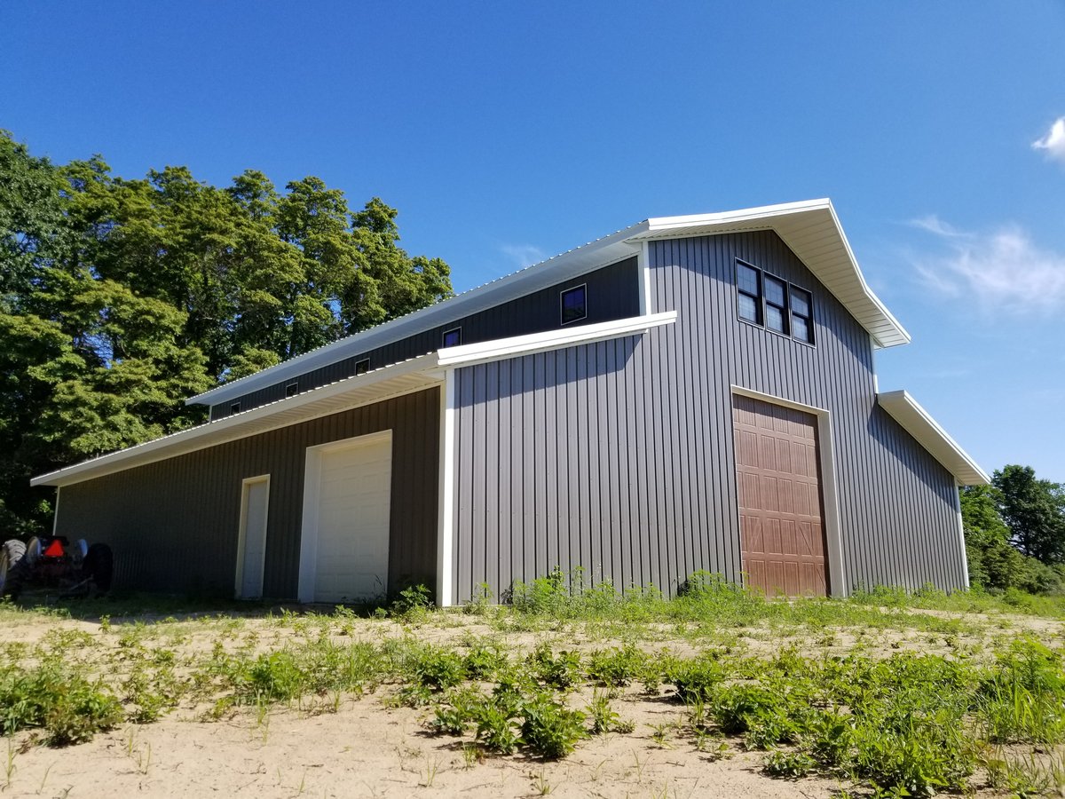 Gray Charcoal White, Brown Door