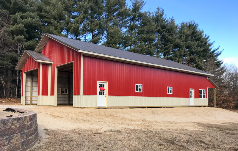 Red Black Cream Multi-Use Pole Barn Build 2